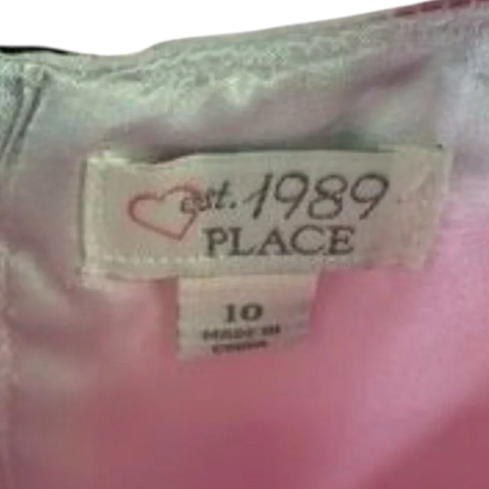 The Children's Place Girls 10 Sleeveless‎ Pink White Striped Bubble Hem Belt - Picture 7 of 8